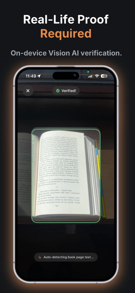 DTox Vision AI barrier auto-detecting real physical book page text